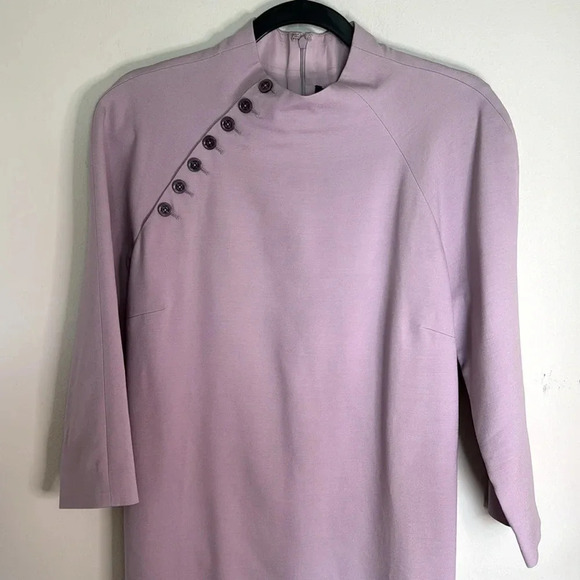 NWT Ralph Lauren Purple Label Made in Italy Lilac Midi Dress Wool/Silk Size 12 - Picture 6 of 15